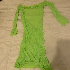 ASOS lime green mesh swim cover up